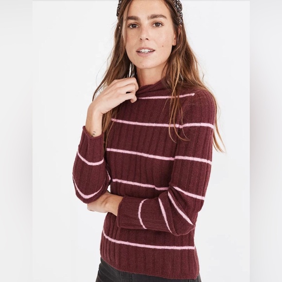Madewell Sweaters - NEW Madewell Women’s Long Sleeve Pullover Stripped Wool Soft Sweater Size M